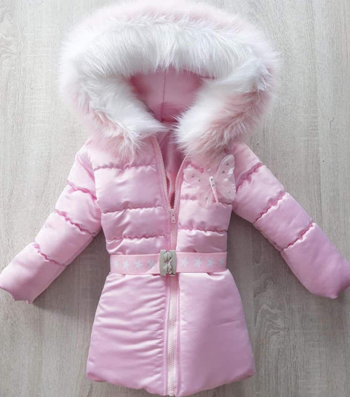 Het beste bestuurder verslag doen van DAMES roze winterjas grote bontkraag bontjas jas mantel