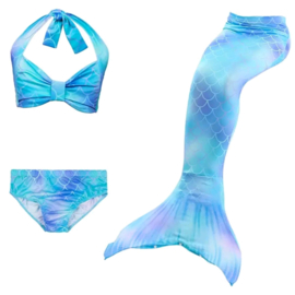 Zeemeermin staart met bikini pastel blauw