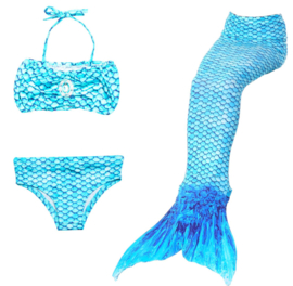 Zeemeermin staart  lichtblauw met bikini