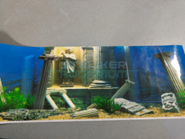 Aquarium achterwand poster Grieks/ effen blauw 30cm