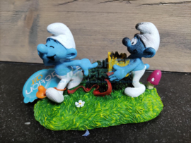 Decoratie smurfen lolsmurf met ontploft pakje