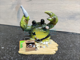 Decoratie Krab met fles, sigaar en schatkist