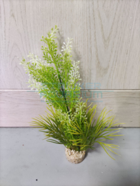 Decoratie kunstplant groen/ wit