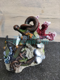 Decoratie pacific coral with anchor 14cm