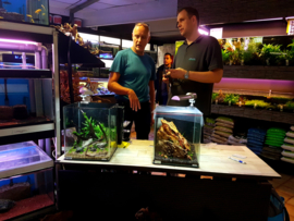 Aquaromy (Romy Verlaan) komt aquascapen bij Strijker aquarium