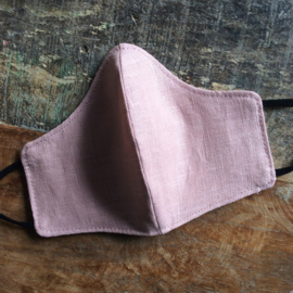 mondkapje linnen dusty rose