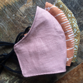 mondkapje linnen dusty rose