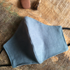 mondkapje linnen #5 grey ice blue