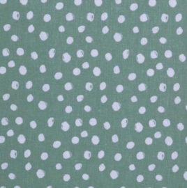 ➳ Fitted sheets - Poplin - Dots - Old Green/White