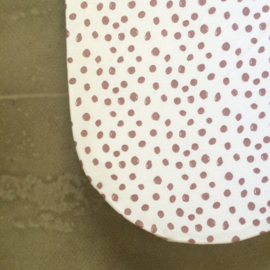 ➳ Fitted sheets - Poplin - Dots - White/Old Pink