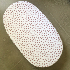 ➳ Fitted sheets - Poplin - Dots - White/Old Pink