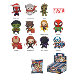 (Pre-order) Marvel 3D PVC Bag Clips Marvel Christmas Series 1 Display (24)