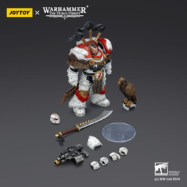 (Pre-order) Warhammer 40,000 Action Figure White Scars Legion Praetor in Cataphractii Terminator Armour with Cyber Hawk Chogorian sword and combi-melta 14 cm