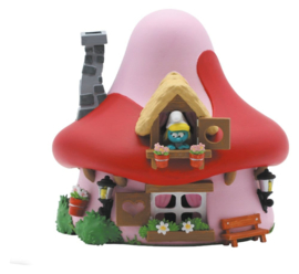 (Pre-order) The Smurfs: Money Box Mushroom House Smurfette 15 cm