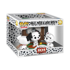 (Pre-order) One Hundred and One Dalmatians POP Moment Vinyl Figures Rolly, Patch & Lucky with TV 9 cm
