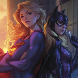 (Pre-order) DC Comics Fine Art Print Supergirl & Batgirl 61 x 46 cm - unframed