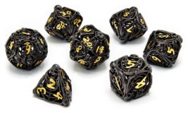 (Pre-order) CritStones Hollow Metal Dice Set Soulreaper Gold (7)