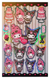 (Pre-order) Sanrio Pink Black Party Series Sticker Pack Kuromi & My Melody 
