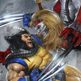 (Pre-order) Marvel Fine Art Print Wolverine vs Omega Red 46 x 61 cm - unframed