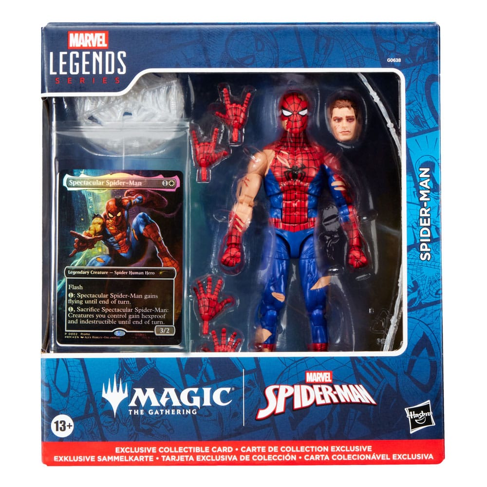 (Pre-order) Marvel Legends Magic: The Gathering Action Figure Battle-Damaged Spider-Man (plus Exclusive Foil Card) 15 cm