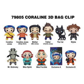 (Pre-order) Coraline 3D PVC Bag Clips  Series 1 Display (24)