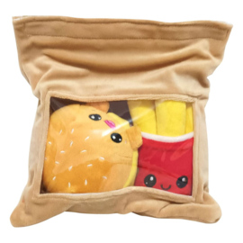 Yummis Together Plush Figures 2 Pack Burger & Fries in Take Away Bag 21 cm       
