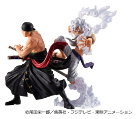 (Pre-order) One Piece Wallstar PVC Figures 2-Pack Monkey D. Luffy Gear Fifth & Roronoa Zoro (with gift) 10 cm