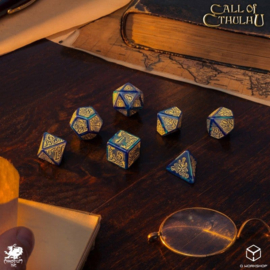 (Pre-order) Call of Cthulhu 7th Edition Dice Set of 7 Blue-green & Gold