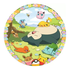 (Pre-order) PokÃ©mon Round Jigsaw Puzzle Flowery PokÃ©mon (500 pieces)