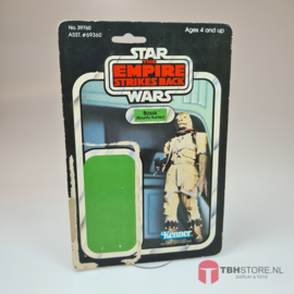 Vintage Star Wars Cardback Bossk 41 back met Boba Fett sticker