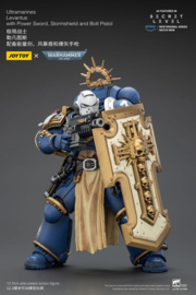 (Pre-order) Warhammer 40,000 Action Figure Ultramarines Levantus with Power Sword, Stormshield and Bolt Pistol 13 cm