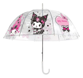 (Pre-order) Sanrio Pink Black Party Series Umbrella Kuromi & My Melody Transparent  