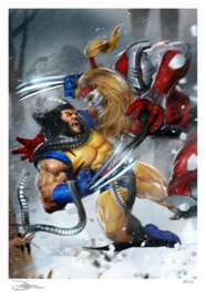 (Pre-order) Marvel Fine Art Print Wolverine vs Omega Red 46 x 61 cm - unframed