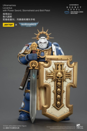 (Pre-order) Warhammer 40,000 Action Figure Ultramarines Levantus with Power Sword, Stormshield and Bolt Pistol 13 cm