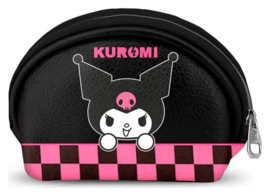 (Pre-order) Sanrio Casual Oval Coin Purse Kuromi Chess Multicolour