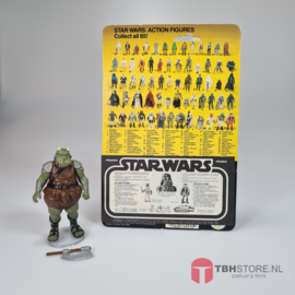 Vintage Star Wars ROTJ Cardback Gamorrean Guard 65 back Clipper black wrap met compleet figuur