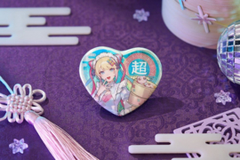 (Pre-order) Needy Streamer Overload Needy Streamer Chinese Restaurant Series Heart-Shaped Pinback Button OMGkawaiiAngel 7 x 6 cm