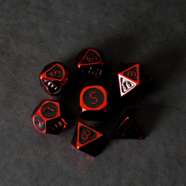 FanRoll  Dice Set Red with Black Enamel (7)