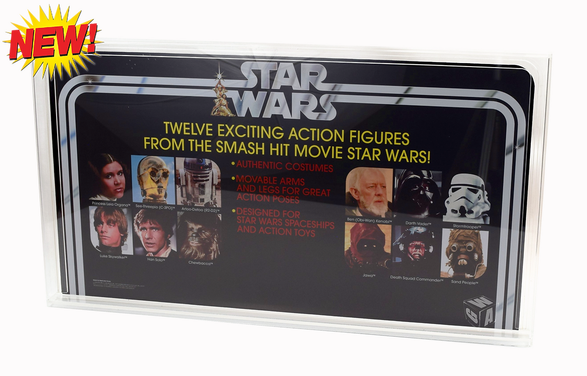 (Op aanvraag) Kenner Star Wars BIN HEADER Acrylic Display Case