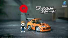 (Pre-order) Fast & Furious Q-Village Vehicle with mini-figure Toyota Supra JZA80 9 cm