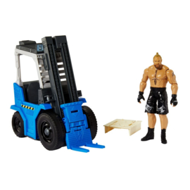 PRE-ORDER WWE Wrekkin' Vehicle Slam 'N Stack Forklift with Brock Lesnar Action Figure 15 cm