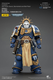 (Pre-order) Warhammer 40,000 Action Figure Ultramarines Levantus with Power Sword, Stormshield and Bolt Pistol 13 cm