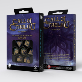 (Pre-order) Call of Cthulhu 7th Edition Dice Set of 7 Blue-green & Gold