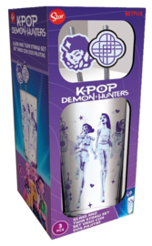 (Pre-order) KPop Demon Hunters Glass Tumbler with Straws 485 ml