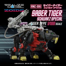 (Pre-order) Zoids Plastic Model Kit 1/100 RMZ-006 Saber Tiger Schwarz Special (Reproduction) 19 cm         