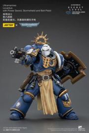 (Pre-order) Warhammer 40,000 Action Figure Ultramarines Levantus with Power Sword, Stormshield and Bolt Pistol 13 cm