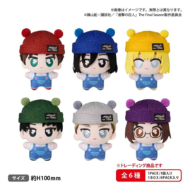 (Pre-order) Attack on Titan tekutomo Plush Keychains Blind Box Display (6)