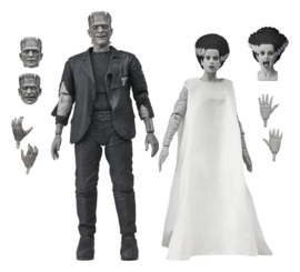 (Pre-order) Universal Monsters 2-Pack Action Figure Bride of Frankenstein 90th Anniversary The Monster & His Mate (B&W) 18 cm