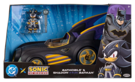 (Pre-order) DC x Sonic - The Hedgehog Action Figure with Vehicle Shadow Batman & Batmobile 6 cm 