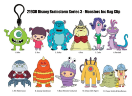 (Pre-order) Monsters, Inc. 15th Anniversary 3D PVC Bag Clips Series 76 Display (24)